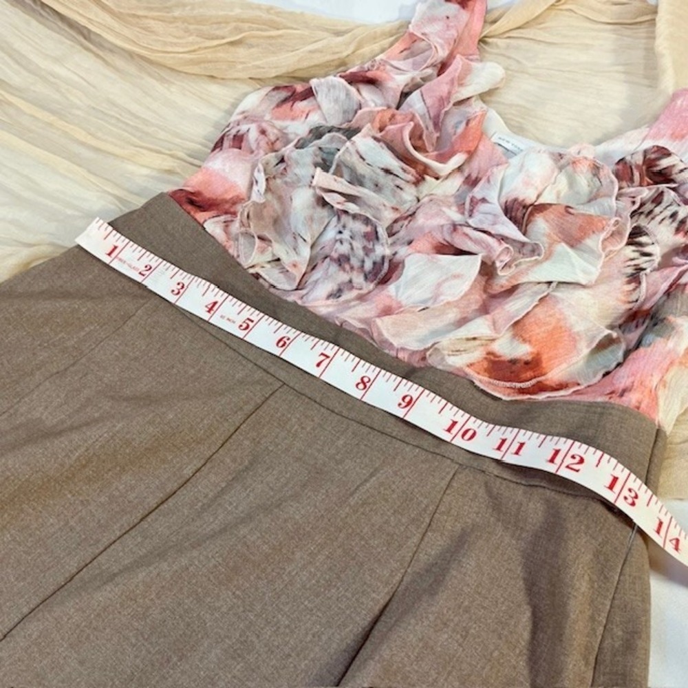 New York & Company Sleeveless Pink/Red Ruffle Top Tank Midi Dress Size S - Picture 5 of 8